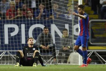 Munir El Haddadi tras marcar el 3-0. 