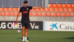 Simeone entrenando al Atl&eacute;tico