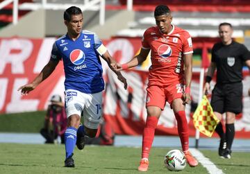 El equipo de Alberto Gamero se impuso por 2-1 ante América de Cali en el juego de ida de los cuartos de final de la Liga BetPlay. Fernando Uribe y Cristian Arango anotaron por Millonarios; Yesus Cabrera descontó para el equipo vallecaucano.