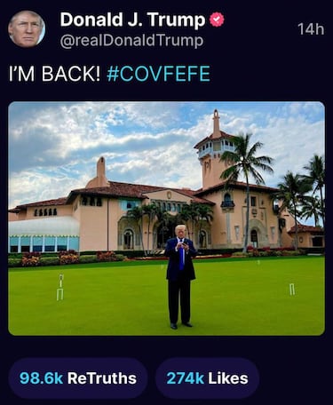 Donald Trump no quiere volver a Twitter, y regresa a su red social Truth Social tras dos meses