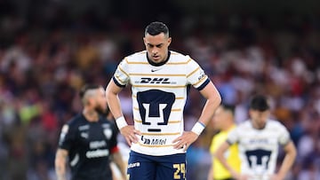Rogelio Funes Mori of Pumas during the 12th round match between Pumas UNAM and Monterrey as part of the Liga BBVA MX, Torneo Clausura 2025 at Olimpico Universitario Stadium, on March 16, 2025 in Mexico City, Mexico.