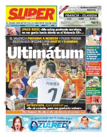 Portadas de la prensa mundial