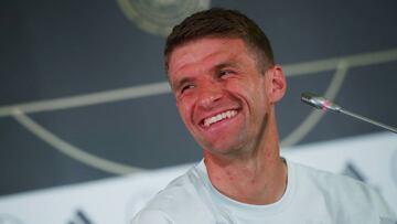 Thomas Müller durante una conferencia con la 'Mannschaft'.