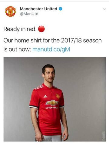 Las redes sociales se burlan de la barriga de Mkhitaryan. Foto: Twitter