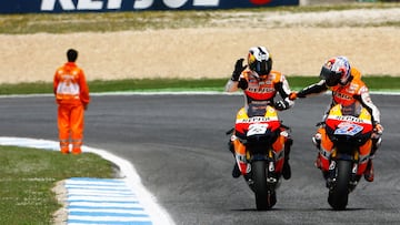 Dani Pedrosa y Casey Stoner.