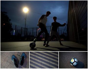 Fútbol nocturno y callejero en Viena.