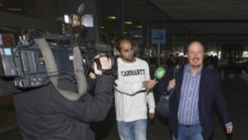 Benítez a su llegada a Barajas.