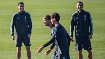 Cristiano y Bonucci, en el entrenamiento de la Juventus