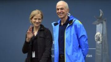 La presidenta y directora ejecutiva de Nueva York Road Runners y directora del Marat&oacute;n de Nueva York, Mary Wittenberg, y del presidente del Consejo de Nueva York Road Runners y miembro del equipo fundador del Marat&oacute;n de Nueva York, George Hirsch.