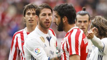 Sergio Ramos junto a Ra&uacute;l Garc&iacute;a. 
 
 