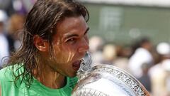 Así fueron los 10 mordiscos de Rafa Nadal en Roland Garros