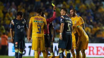 El mediocampista argentino de América cometió falta sobre el brasileño, pero analistas creen que pudo ser calificada de tarjeta roja.