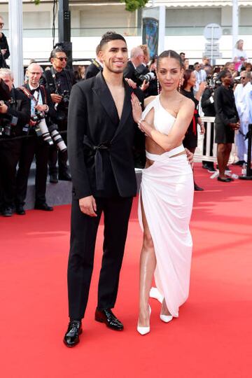 Achraf Hakimi e Hiba Abouk en Cannes.