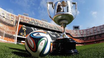 15/04/14  PARTIDO FINAL COPA DEL REY 2014
 REAL MADRID  -  BARCELONA EN EL ESTADIO DE MESTALLA VALENCIA 
 ADIDAS BALON DE FUTBOL  COPA TROFEO Y ZAPATILLAS DE FUTBOL
 
 FOTO:ADIDAS.