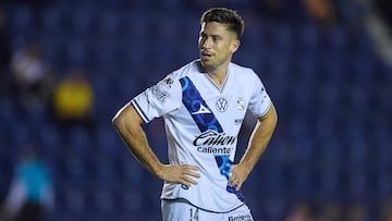 Santiago Ormeno of Puebla during the 5th round match between America and Puebla as part of the Liga BBVA MX, Torneo Apertura 2024 at Ciudad de Los Deportes Stadium on August 24, 2024 in Mexico City, Mexico.