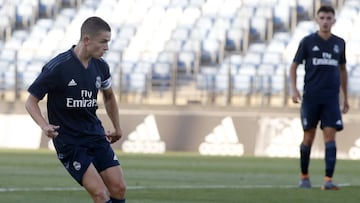 El jugador del Real Madrid Castilla, Fidalgo, durante un partido.