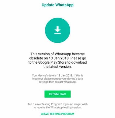El error de la versión obsoleta de WhatsApp, culpa de Xiaomi