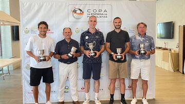 Los cinco ganadores de la primera edición de la Copa de España de Futbolistas.