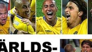 <b>CINCO PROTAGONISTAS</b>. La portada del <i>Expressen</i> sueco es cada gol y la foto de su respectivo autor.