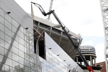 Poco a poco el 'nuevo' Santiago Bernabéu va cogiendo forma. Las obras de remodelación del estadio del conjunto blanco continúan un ritmo imparable. 