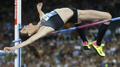 Ruth Beitia salta durante el mitin de la Diamond League en Z&uacute;rich.