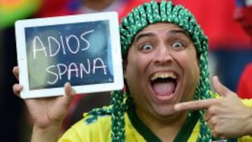 MOFA BRASILEÑA. Los seguidores brasileños se rieron de la eliminación de la Selección española el pasado miércoles en las gradas de Maracaná.