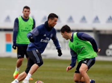 James se exige en el entreno del Madrid y apunta al Celta