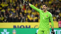 Real Madrid goalkeeper Thibaut Courtois is on his way back to Spain after picking up a groin strain while on Belgium duty.