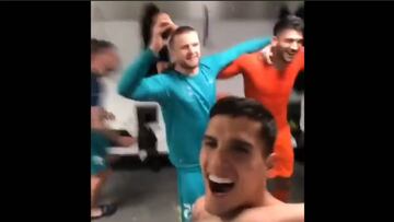 Así se celebra el pase a la final en el vestidor de Tottenham