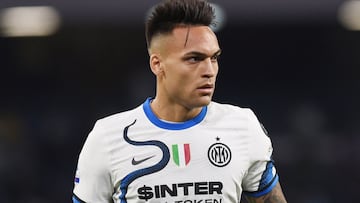 Lautaro Martinez of FC Internazionale during the Italian championship Serie A football match between SSC Napoli and FC Internazionale on February 12, 2022 at Diego Armando Maradona Stadium in Naples, Italy - Photo Reporter Napoli / LiveMedia / DPPI
 AFP7 