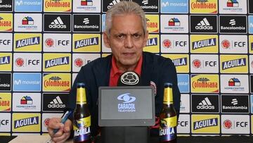 Reinaldo Rueda durante una conferencia de prensa de la Selección Colombia.