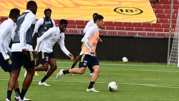 James Rodr&iacute;guez durante un entrenamiento de la Selecci&oacute;n Colombia.