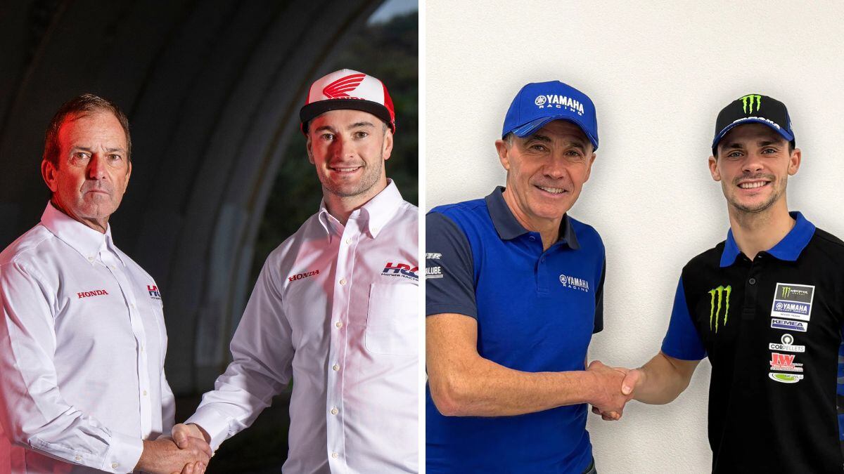 Herlings y Gajser, en sus respectivos anuncios con Honda y Yamaha.