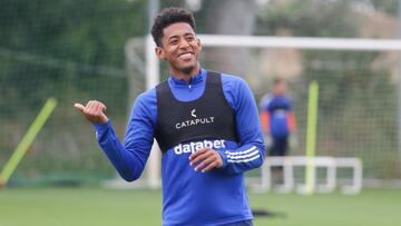 Choco Lozano, durante un entrenamiento del C&aacute;diz.