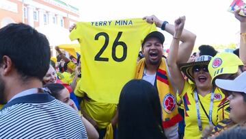 Colombianos en Rusia, eufóricos con Yerry Mina