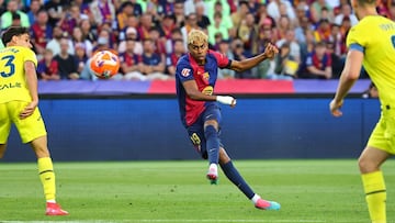 Lamine, en un Barça-Villarreal.