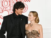 Jacob Elordi y Margot Robbie durante la promoción de ‘Cumbres borrascosas’.