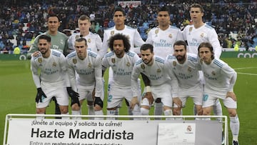 El once titular del Real Madrid ante el Villarreal. 