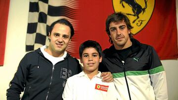 Massa, Stroll (11 años) y Alonso.