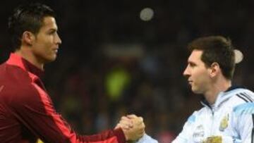 Messi y Cristiano, con sus respectivas selecciones en noviembre de 2014.