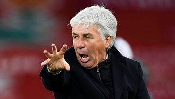 Gasperini, el arquitecto de esta Atalanta, durante su visita a Anfield para medirse al Liverpool.