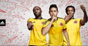 Los jugadores de la Selección Colombia mostraron a través de sus redes sociales la nueva camiseta.