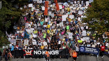 Protesters across the U.S. and the globe take to the streets against Trump administration policies.