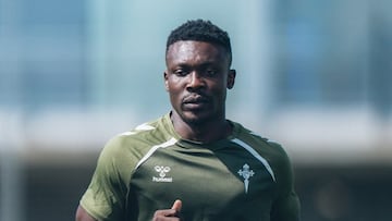 Joseph Aidoo durante un entrenamiento del Celta.