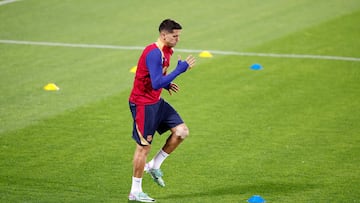 João Cancelo, en el entrenamiento del pasado miércoles.