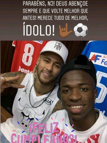 Vinicius alardea de relaci¨®n con su ¨ªdolo Neymar
