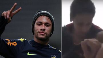 Imágenes de Neymar haciendo la señal de la victoria en un entrenamiento de Brasil y de una broma que le gastó a un amigo durante las Navidades.