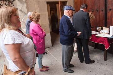 People attend funeral for Maria Villar Galaz in the northen Spanish Basque city of Getxo on September 26, 2016.