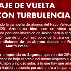 Las peñas del Rayo llaman al boicot a los nuevos abonos
