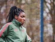 Edna Imade, durante un entrenamiento esta semana con el Bayern.